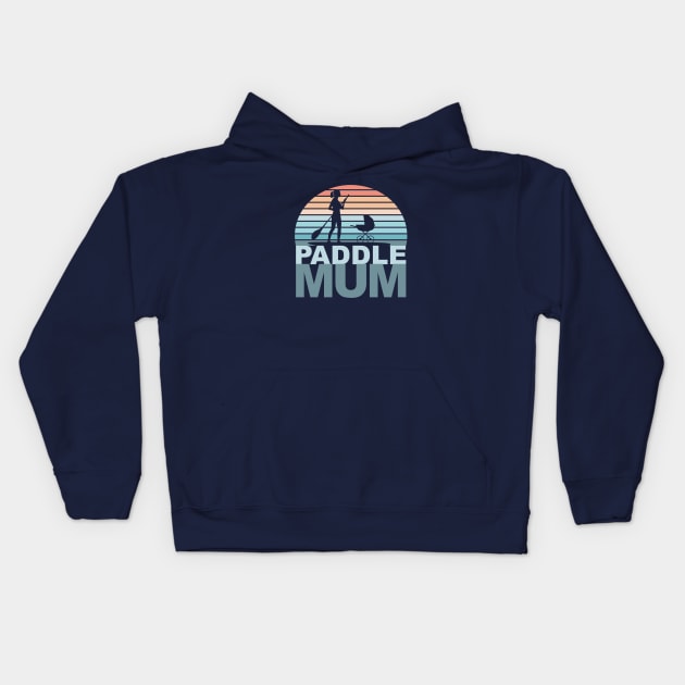 Paddle Boarding Mum Kids Hoodie by Yule